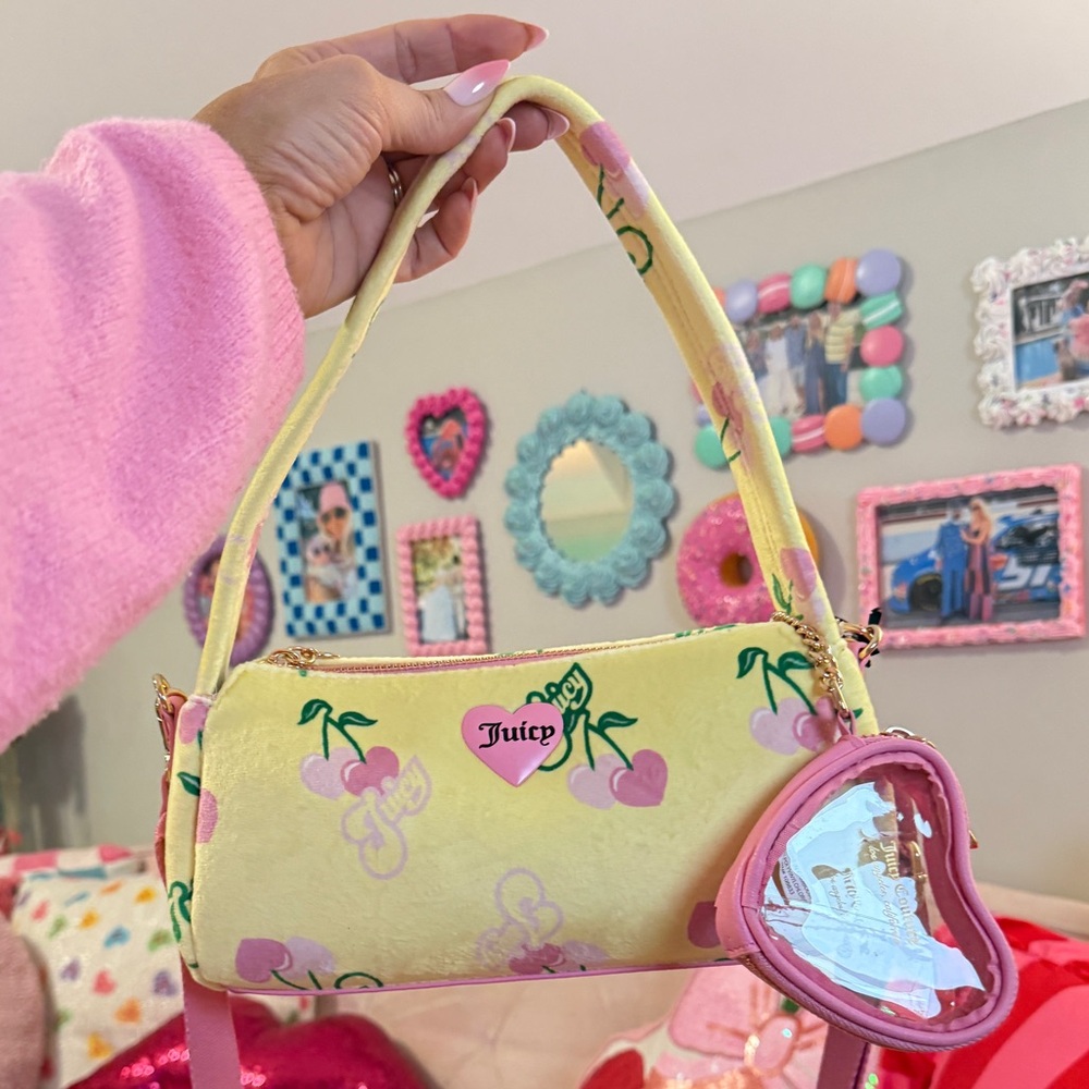 NWT Juicy Couture Yellow Cherry Gelato Bag with Heart Charm